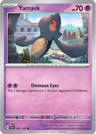 Image of Yamask 062/142  - Reverse Holofoil SV07 Stellar Crown - Common